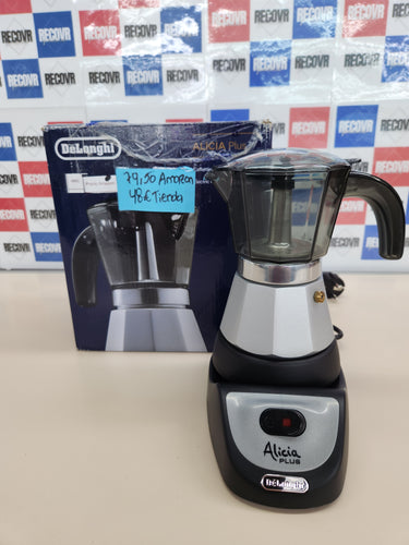 De'Longhi Alicia EMKM 4 - Cafetera independiente, semi-automática, 450 W, 2-4 tazas, metal, 1,4 l, negro/plata/transparente